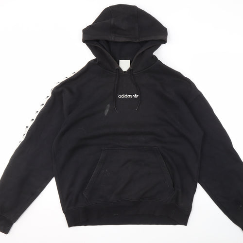 Adidas Men's Black Pullover Hoodie M - Sporty & Stylish