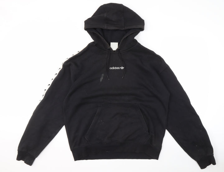 Adidas Men's Black Pullover Hoodie M - Sporty & Stylish