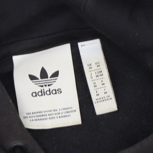 Adidas Men's Black Pullover Hoodie M - Sporty & Stylish