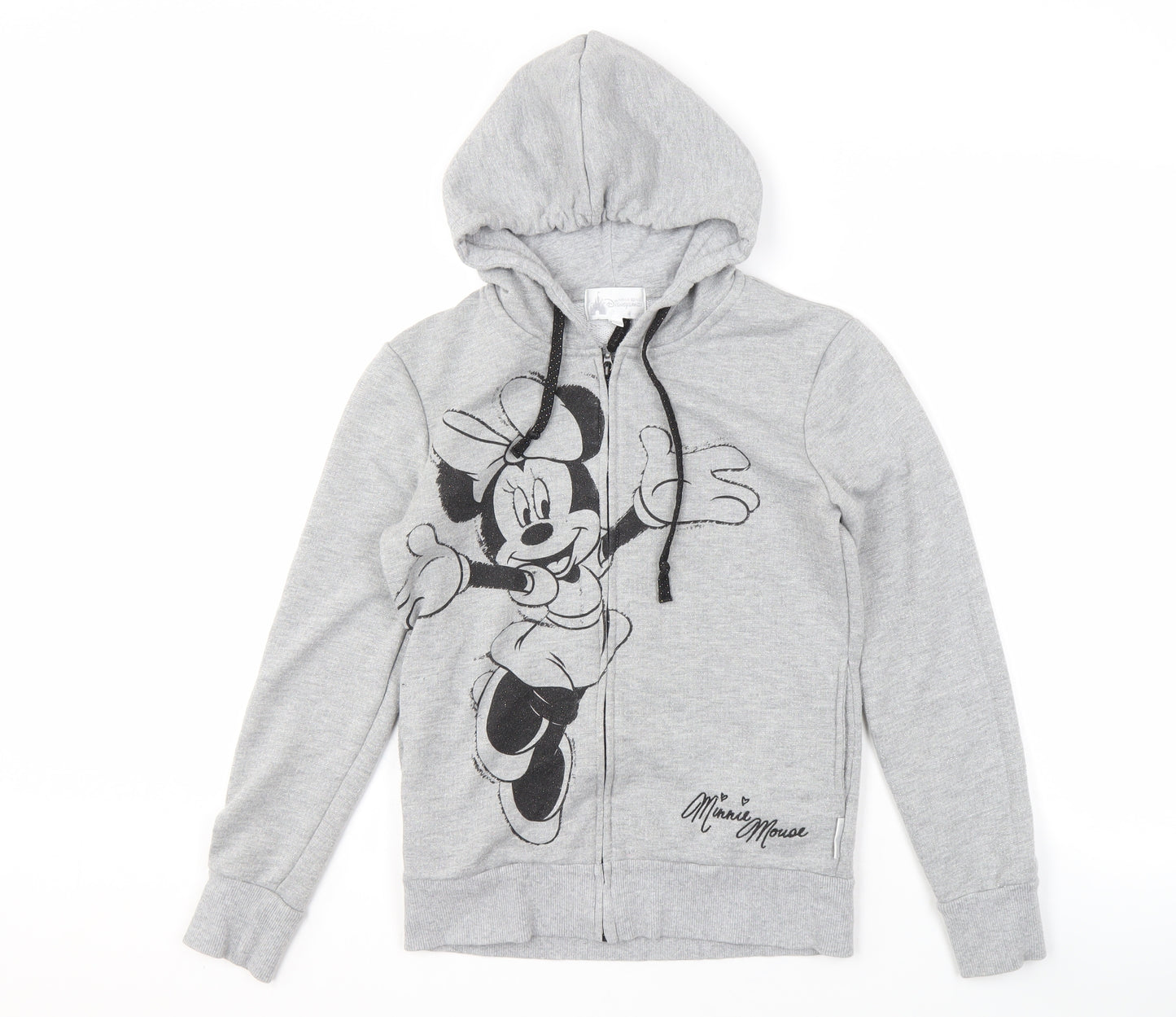 Disney Women's Grey S Minnie Mouse Full Zip Hoodie