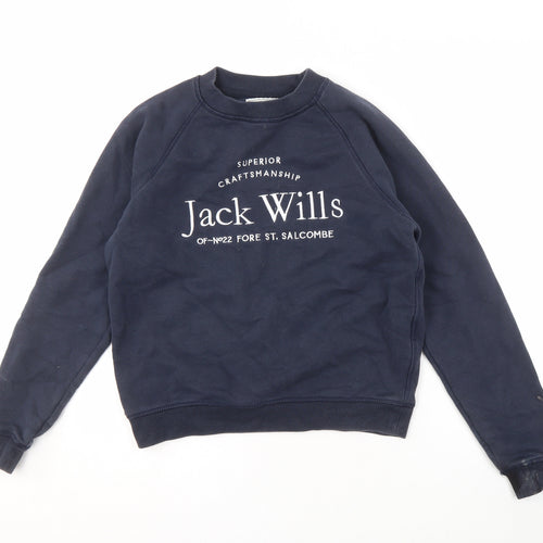 Jack Wills Women Navy Blue Pullover Sweatshirt Size 6