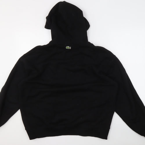 Lacoste Unisex Black Cotton Hoodie L Relaxed Fit