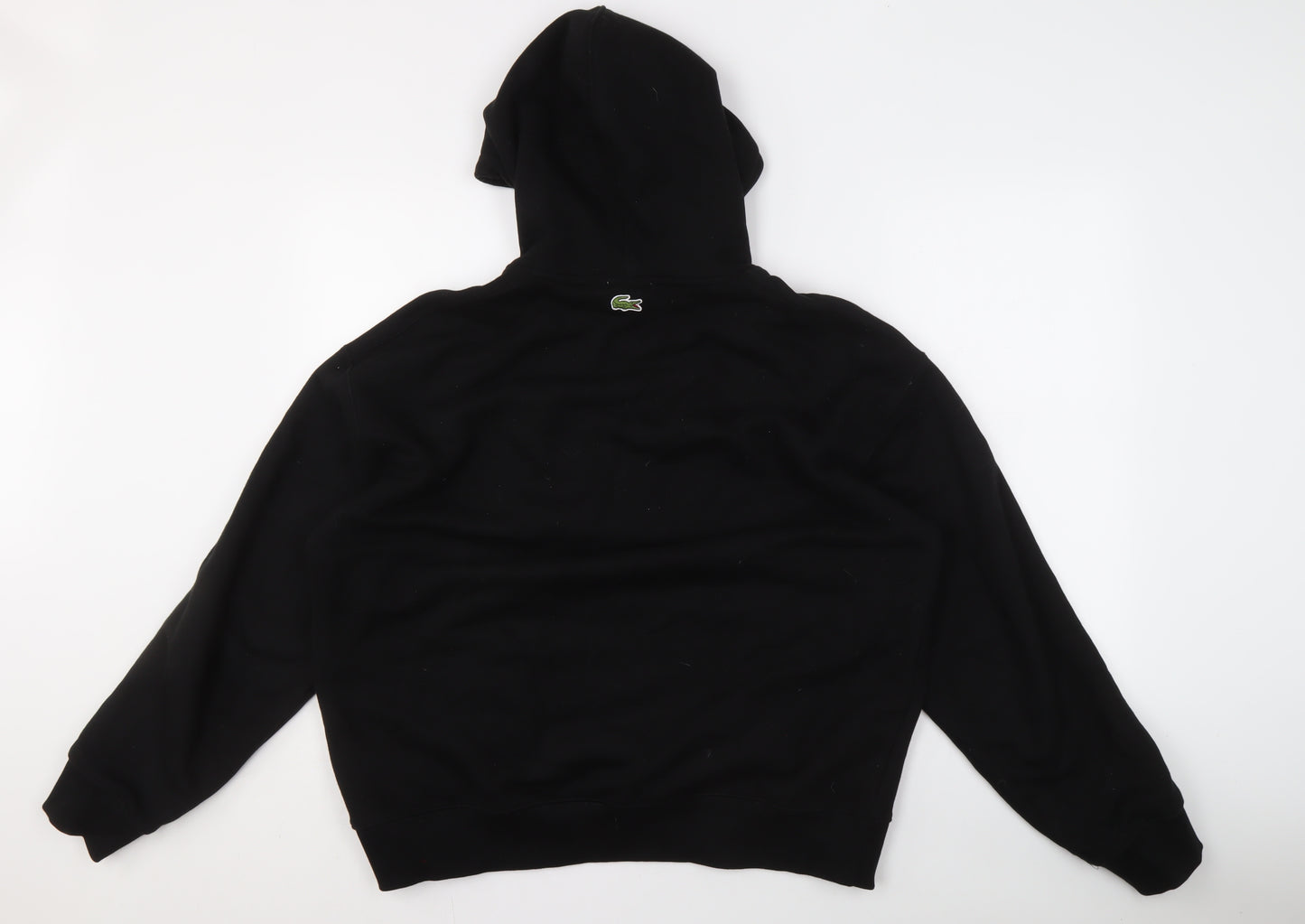 Lacoste Unisex Black Cotton Hoodie L Relaxed Fit