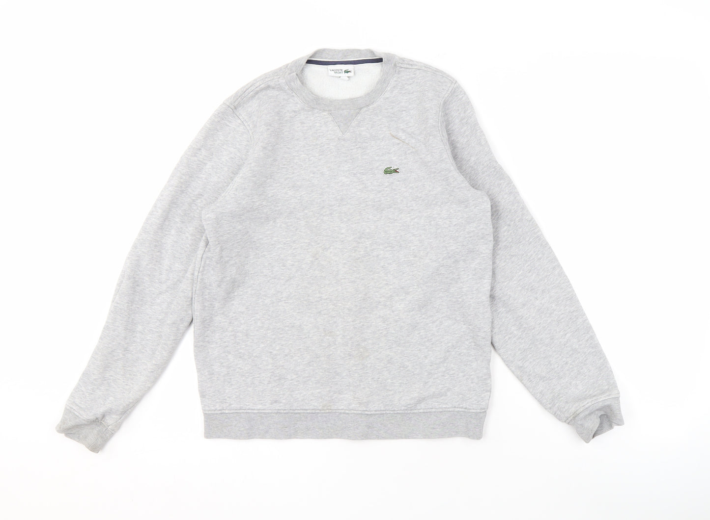 Lacoste Boys Grey Pullover Sweatshirt - Size 14, Logo, Crew Neck