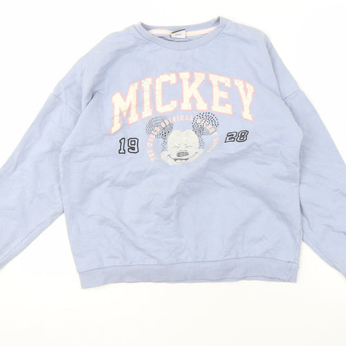 Disney Girls Blue Mickey Mouse Sweatshirt 12-13 Years Pullover