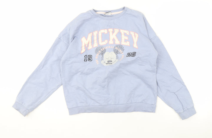 Disney Girls Blue Mickey Mouse Sweatshirt 12-13 Years Pullover