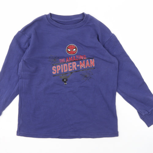 Uniqlo Boys Blue Spider-Man Long Sleeve T-Shirt, Size 10 Years