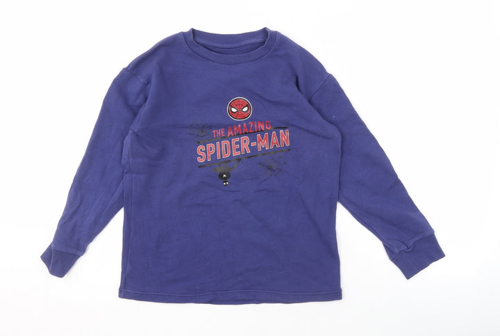 Uniqlo Boys Blue Spider-Man Long Sleeve T-Shirt, Size 10 Years
