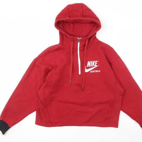 Nike Unisex Red XS Pullover Hoodie with Logo