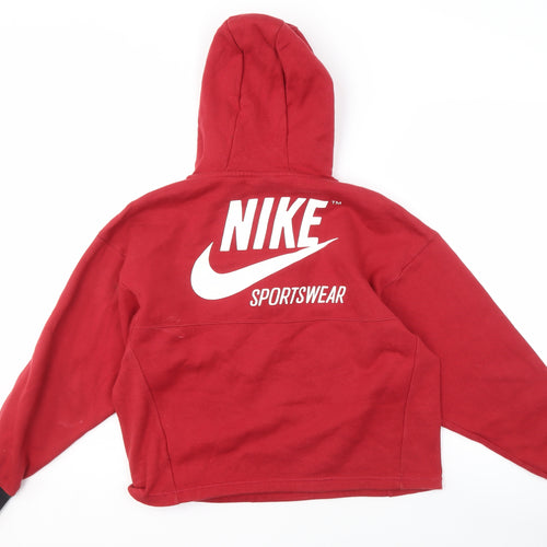 Nike Unisex Red XS Pullover Hoodie with Logo