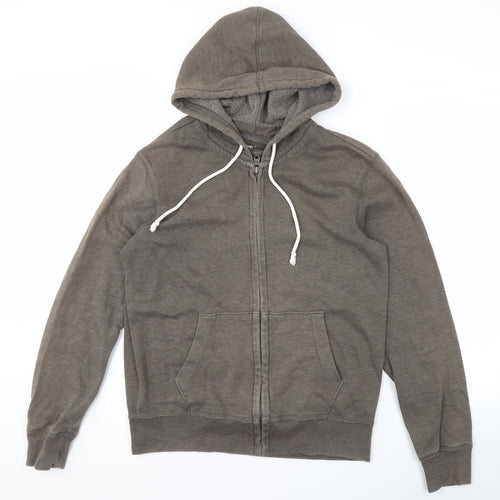 Gap Men's Grey Fleece Full Zip Hoodie Size S