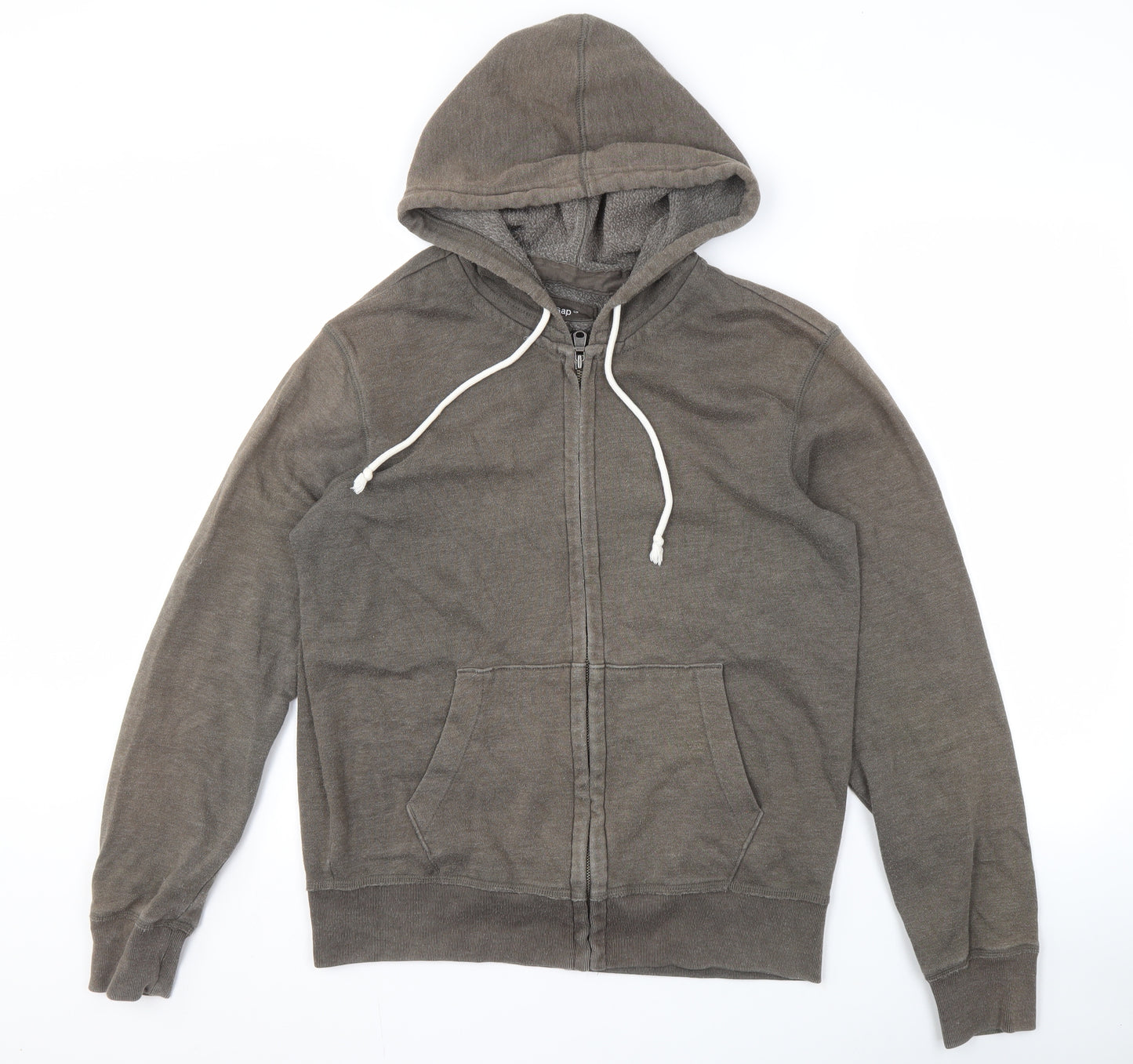 Gap Men's Grey Fleece Full Zip Hoodie Size S