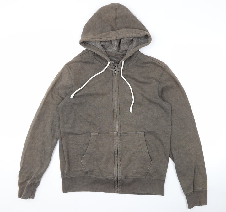 Gap Men's Grey Fleece Full Zip Hoodie Size S