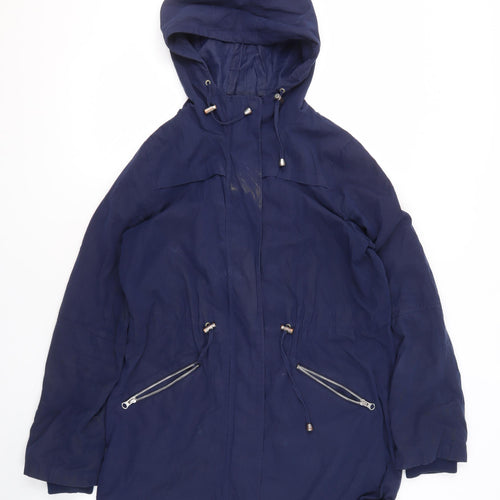 Oasis Women's Blue Anorak Jacket, Size S, Hooded Casual