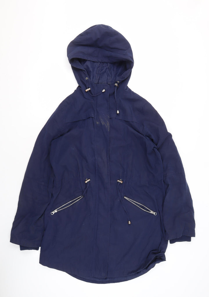Oasis Women's Blue Anorak Jacket, Size S, Hooded Casual