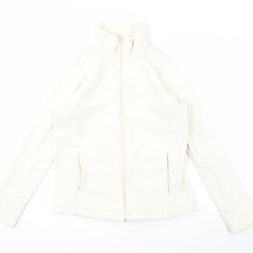 Uniqlo Women's White Full Zip Fleece Jacket M
