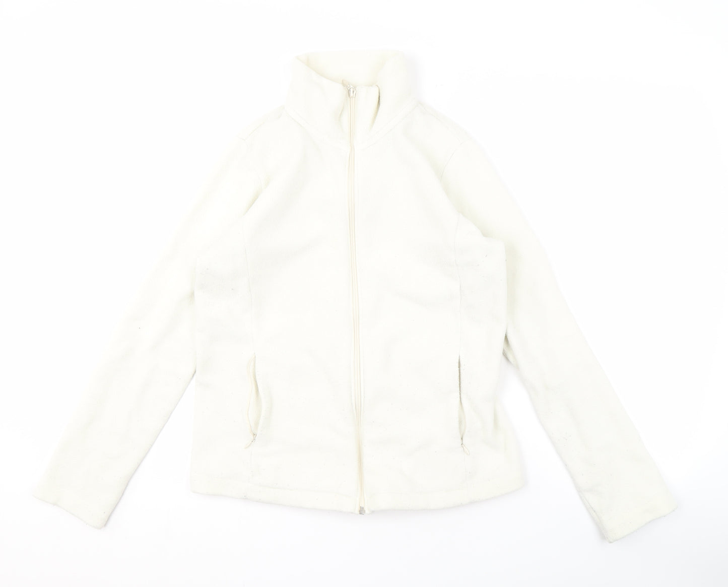 Uniqlo Women's White Full Zip Fleece Jacket M