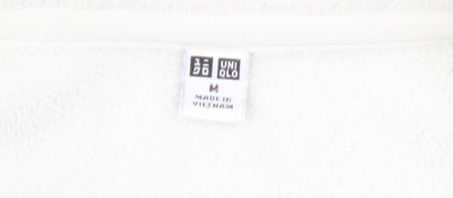 Uniqlo Women's White Full Zip Fleece Jacket M