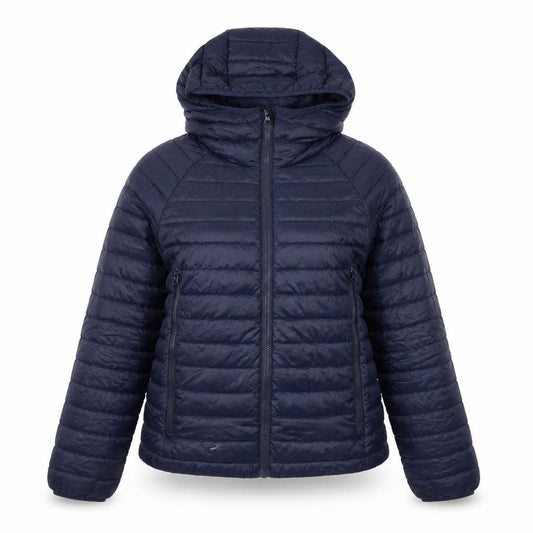 Front view of United Colors of Benetton Women's Blue Puffer Jacket, size 12