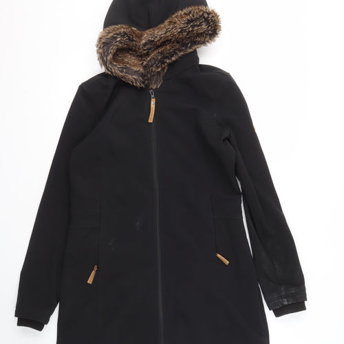 Ayacucho Men's Black Parka Jacket S Hooded Fur Trim