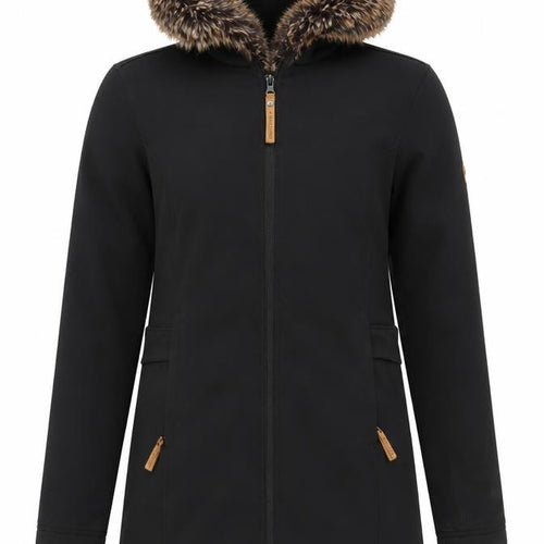 Ayacucho Men's Black Parka Jacket S Hooded Fur Trim