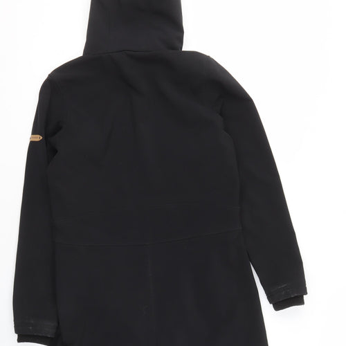 Ayacucho Men's Black Parka Jacket S Hooded Fur Trim