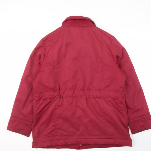 EWM Women's Red Quilted Long Jacket, Size 16, Casual Wear