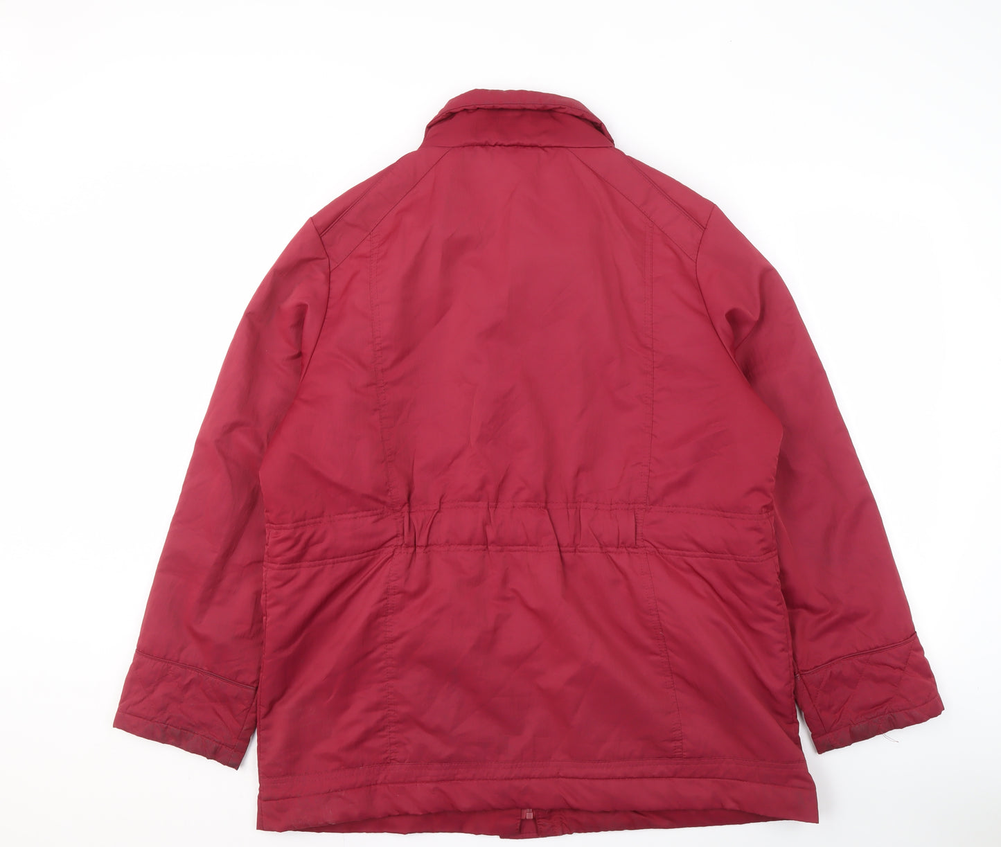 EWM Women's Red Quilted Long Jacket, Size 16, Casual Wear
