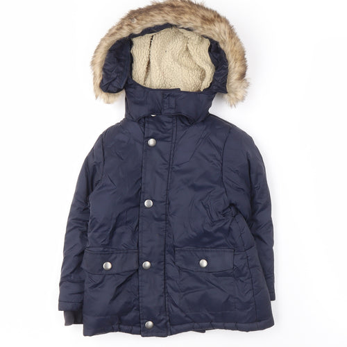 Mamas and Papas Unisex Blue Puffer Jacket, 18-24 Months