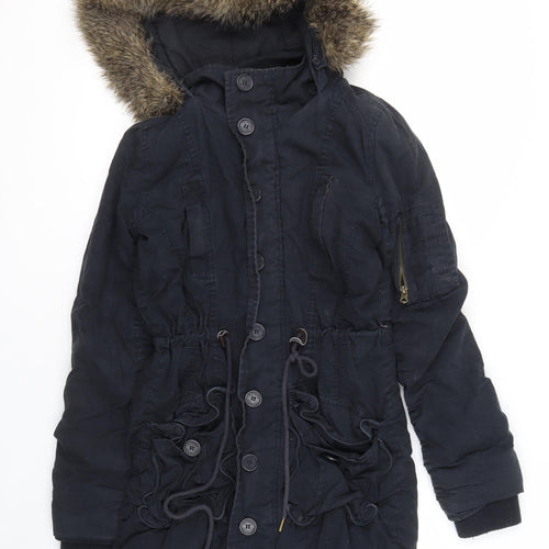 Soulcal & Co Women's Black Parka Jacket Size 10