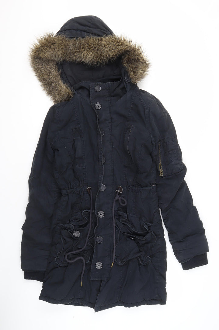 Soulcal & Co Women's Black Parka Jacket Size 10