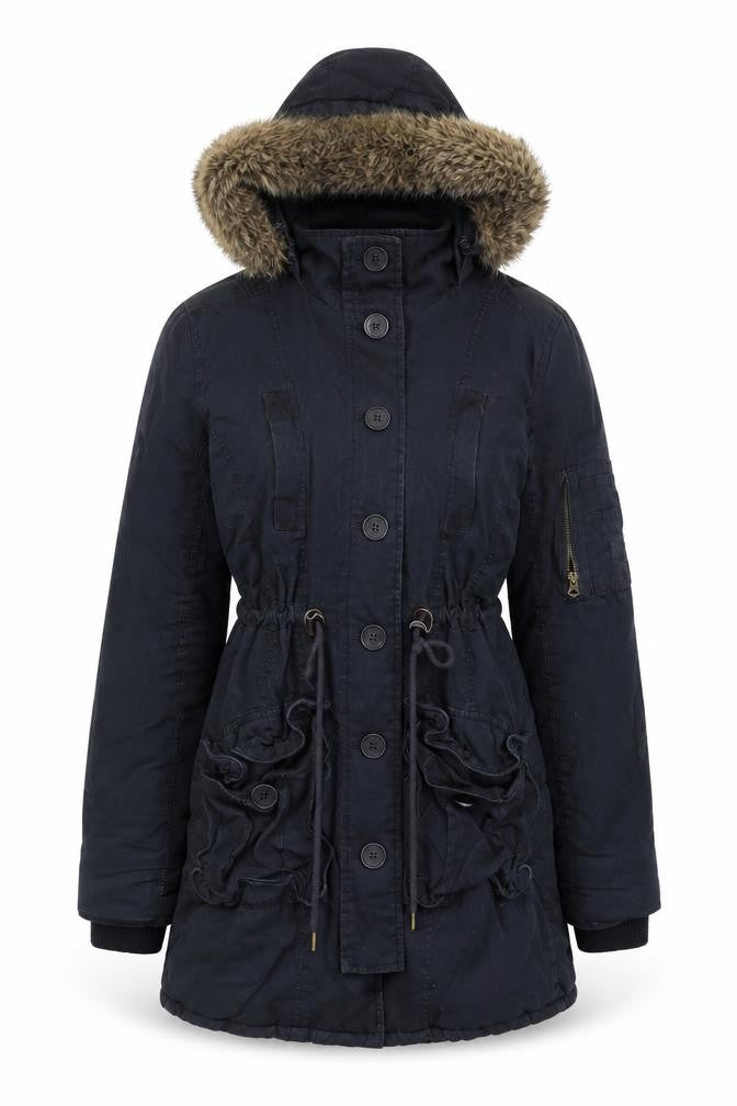 Front view of SoulCal Women's Black Parka Jacket, size 10