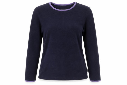 Front view of Hawkshead Women's Blue Fleece Pullover Sweatshirt, size 10