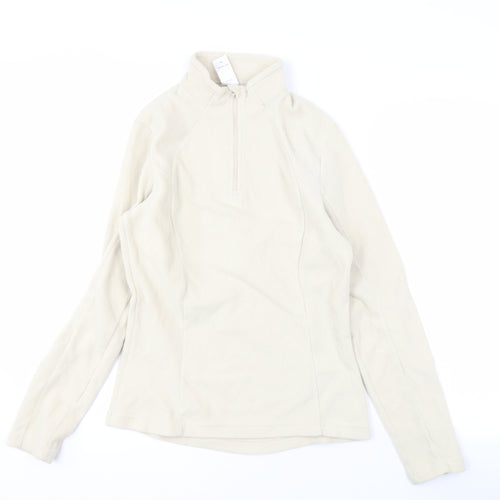 Quechua Women’s Beige High Neck Fleece Sweatshirt Size 10