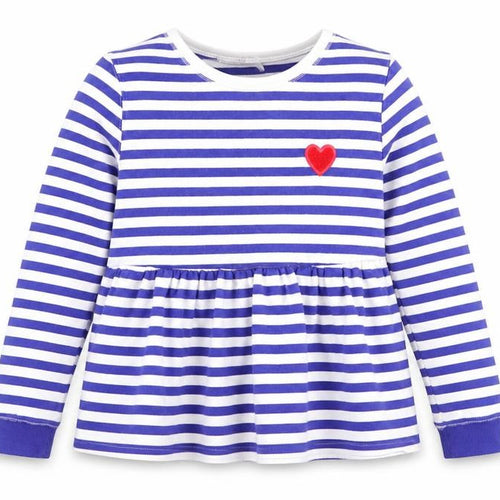 Marks and Spencer Girls Blue Striped Sweatshirt 10-11 Years