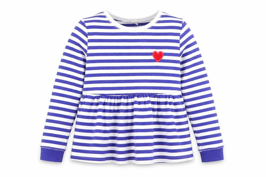 Marks and Spencer Girls Blue Striped Sweatshirt 10-11 Years