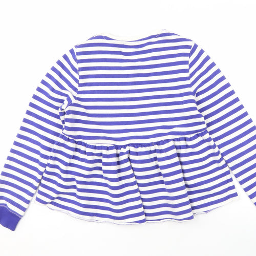 Marks and Spencer Girls Blue Striped Sweatshirt 10-11 Years