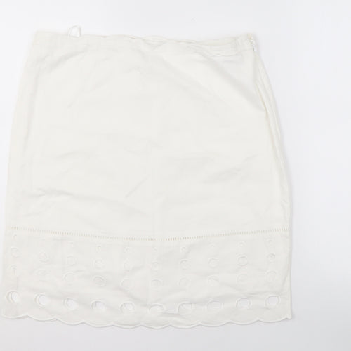 Marks and Spencer Women's White Knee Length Skirt