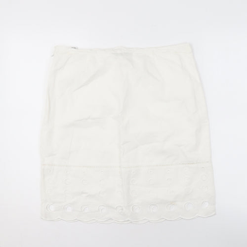 Marks and Spencer Women's White Knee Length Skirt