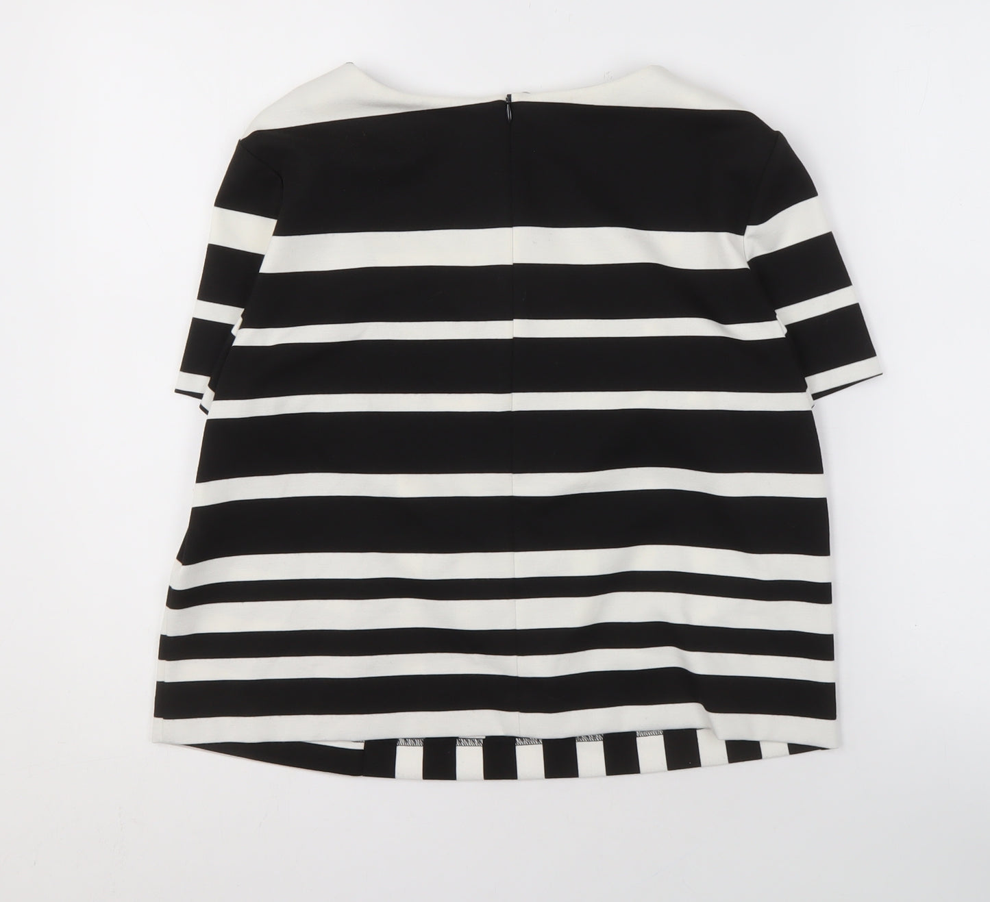 Marks and Spencer Women's Black Stripe Top, Size 12, Boat Neck