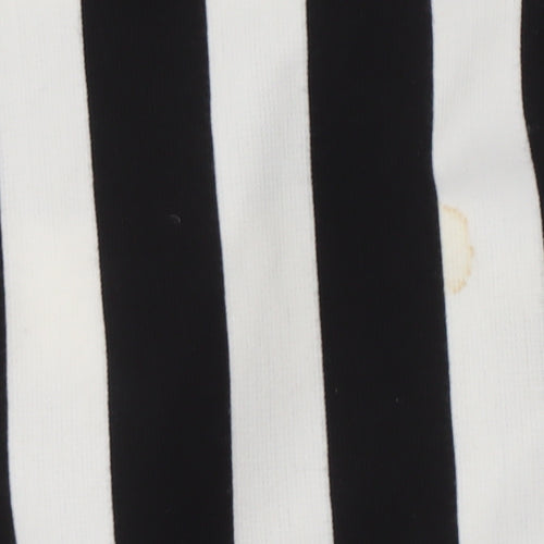 Marks and Spencer Women's Black Stripe Top, Size 12, Boat Neck