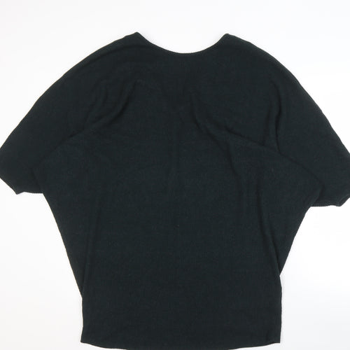 Apricot Women's Black V-Neck Casual Jumper Size 8