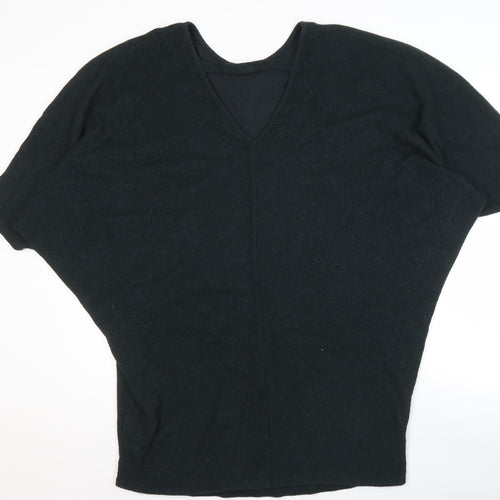Apricot Women's Black V-Neck Casual Jumper Size 8