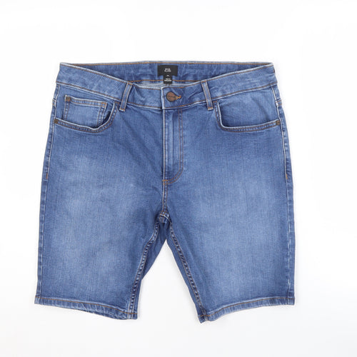River Island Men's Blue Denim Chino Shorts Size 32