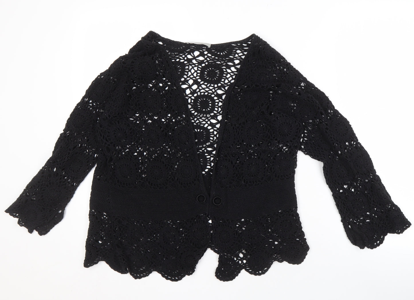 Marks and Spencer Women's Black Open-Knit Cardigan Size 20