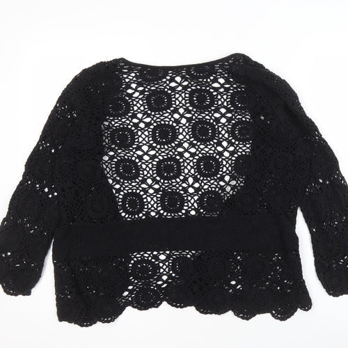 Marks and Spencer Women's Black Open-Knit Cardigan Size 20