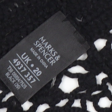 Marks and Spencer Women's Black Open-Knit Cardigan Size 20