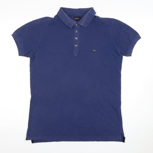 Diesel Men's Blue Polo Shirt, Size S, Short Sleeve