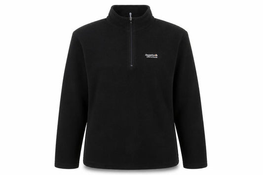 Front view of Regatta Women's Black 1/4 Zip Fleece Sweatshirt, size 14