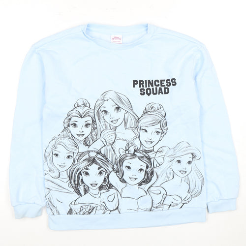 Disney Girls Blue Hoodie 11-12 Years Princess Pullover